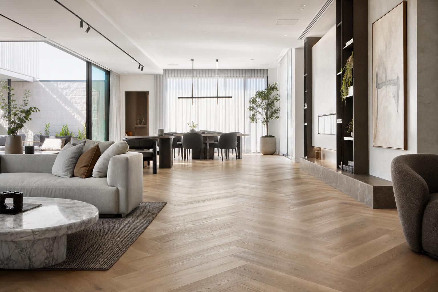 Herringbone flooring installation in Mandurah